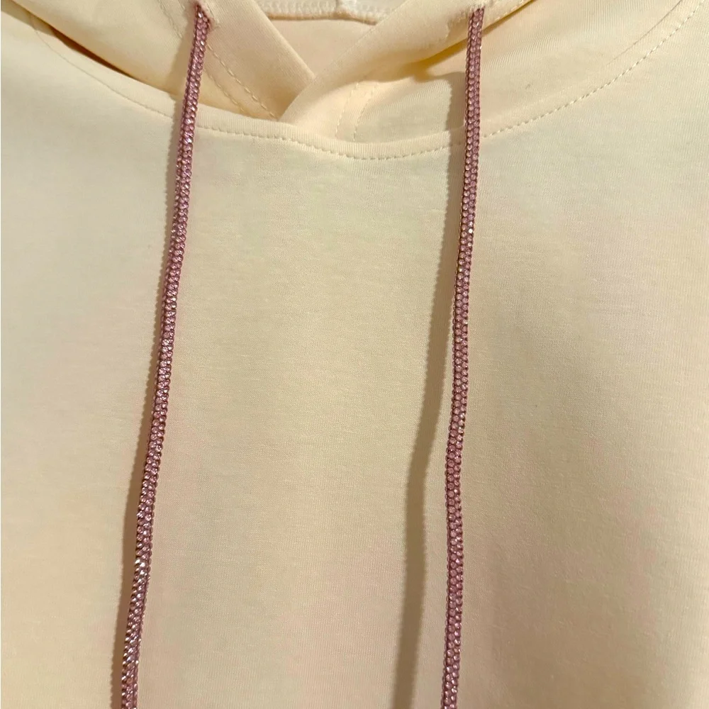 Short Rhinestone Drawstring Hoodie - Picture 1 of 4